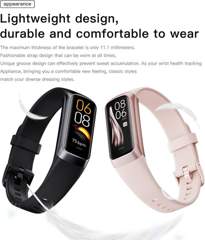 Ultimate Health & Fitness Tracker Watch for Men & Women - Slim AMOLED Display, 25 Sports Modes, Heart Rate & Blood Pressure Monitor, IP68 Waterproof, Step Counter & More!