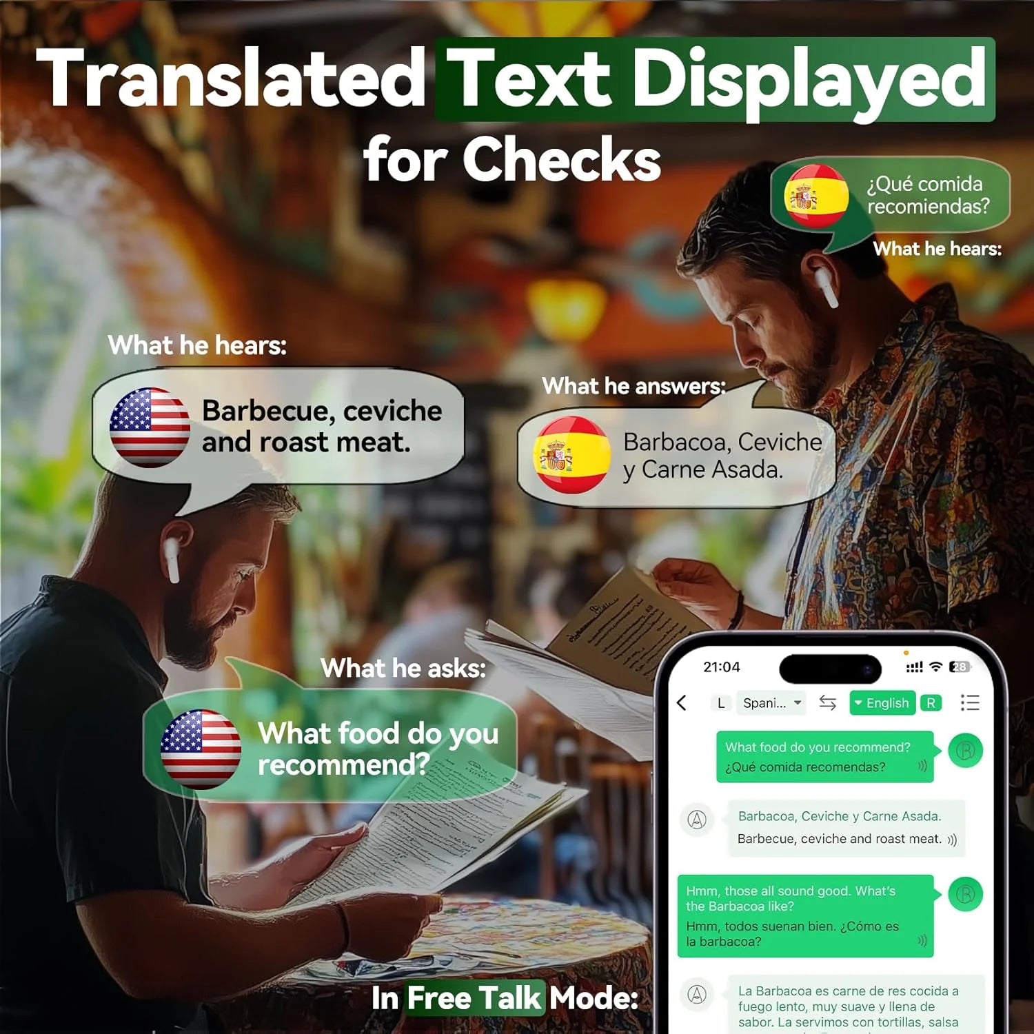 Professional Translator Earbuds with Real-Time Online and Offline Translation in 144 Languages