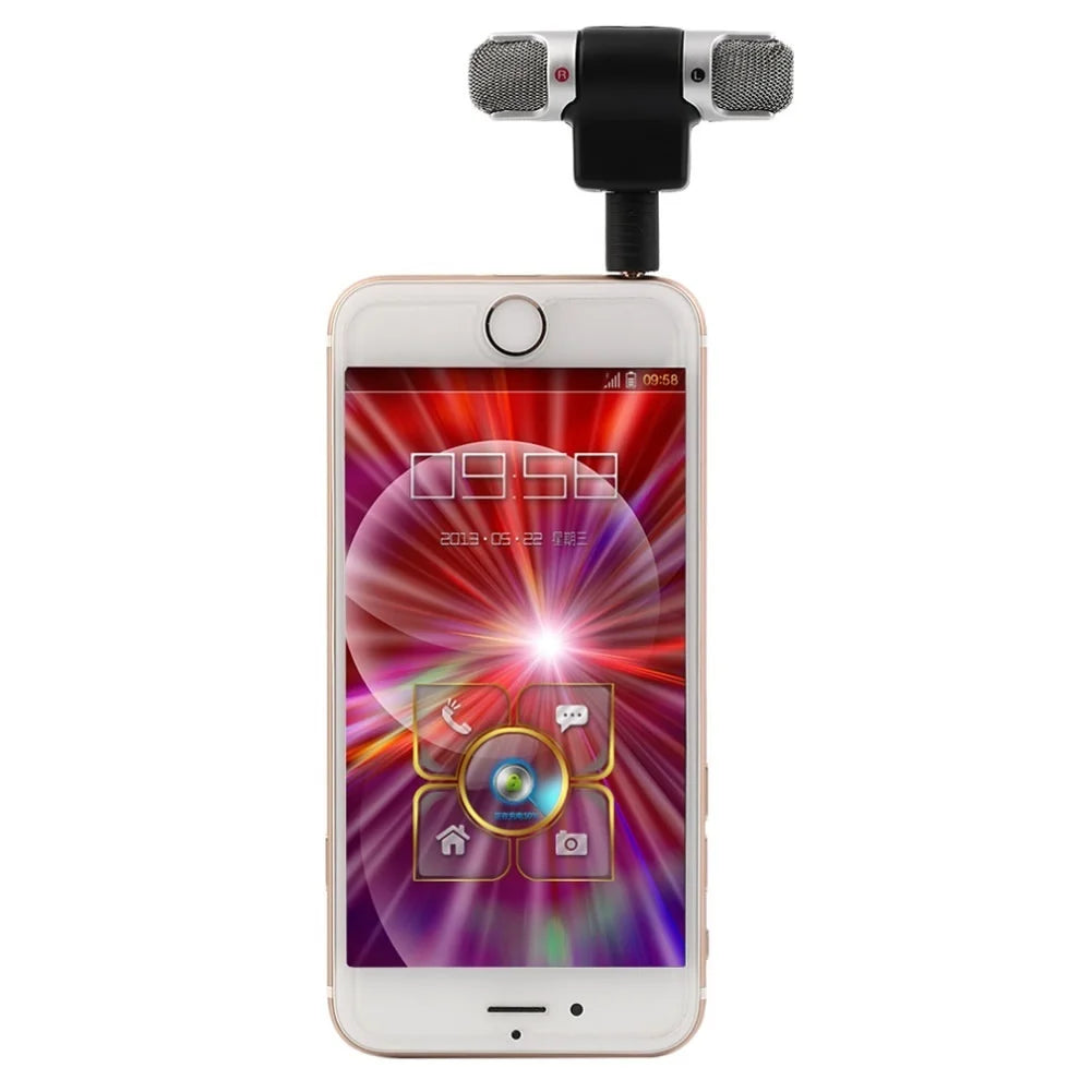 FORNORM Mini Portable Digital Stereo Microphone Recorder with 3.5mm Jack - Perfect for Singing, Karaoke, and Computer Use!