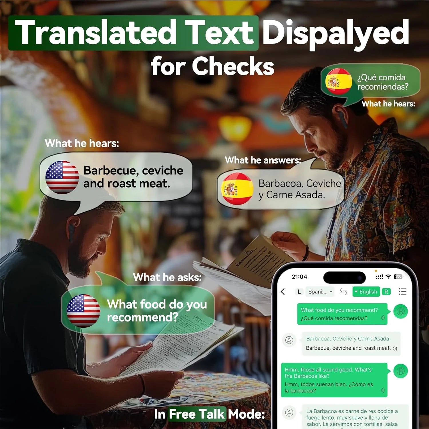 Professional Translator Earbuds with Real-Time Online and Offline Translation in 144 Languages