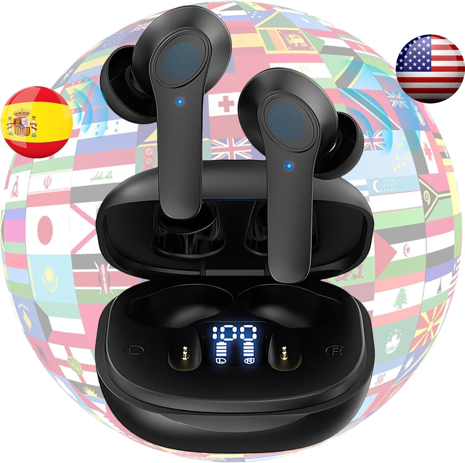 Professional Translator Earbuds with Real-Time Online and Offline Translation in 144 Languages