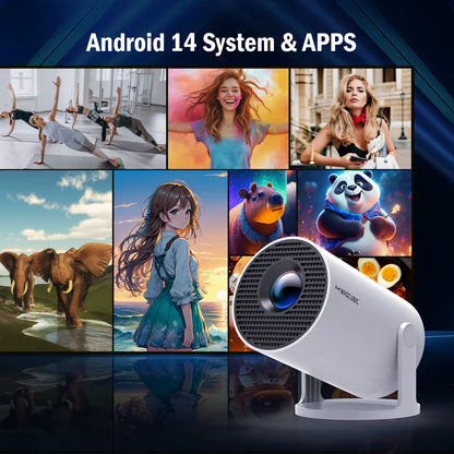 Projector 4K Android 14 HY300 Pro Dual Wifi6 290ANSI Allwinner H726 BT5.4 1280*720P Cinema Outdoor Portable Projetor