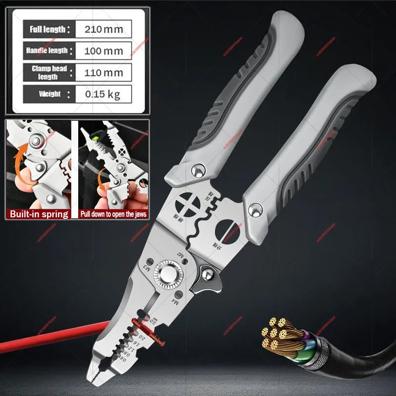 Multifunctional Electrician Wire Stripping and Crimping Pliers - Essential Tool for Every Electrician!