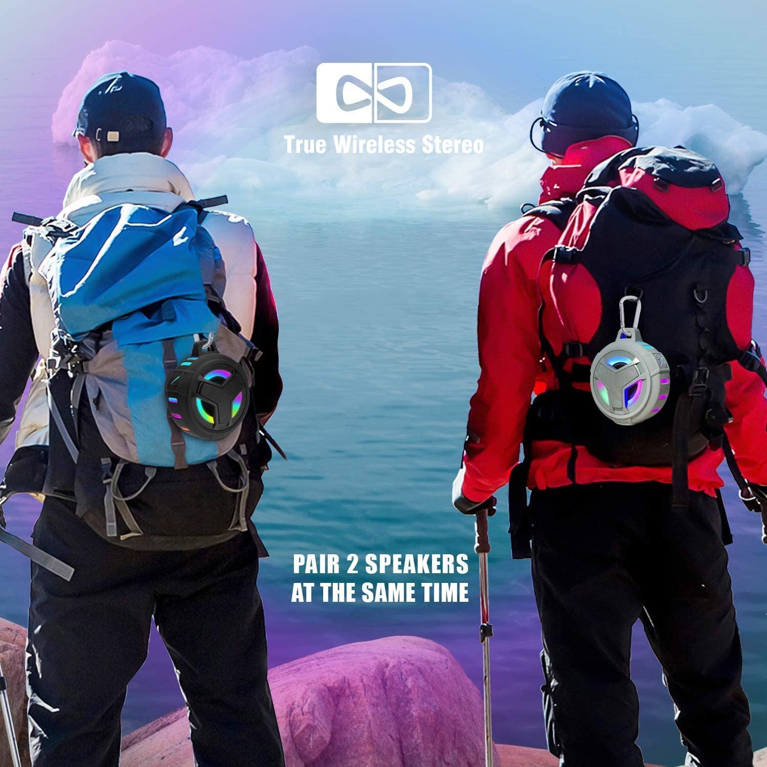 Ultimate Bluetooth Shower Speaker - IP67 Waterproof, LED Light, Floating Design, 2000mAh Battery, True Wireless Stereo for Kayaking & Beach Fun - Perfect Gift for Everyone!