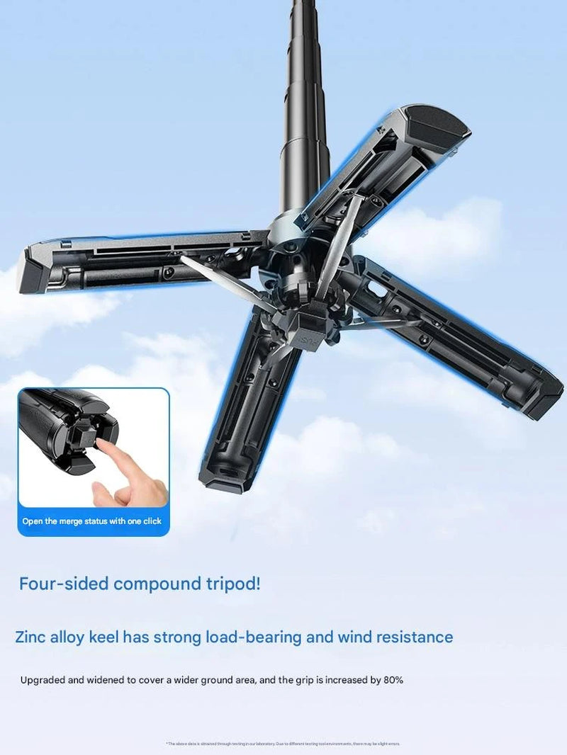 Ultimate 4-In-1 Selfie Stick with Wireless Remote | Magnetic Dual Clip & 360° Rotation for Perfect Shots