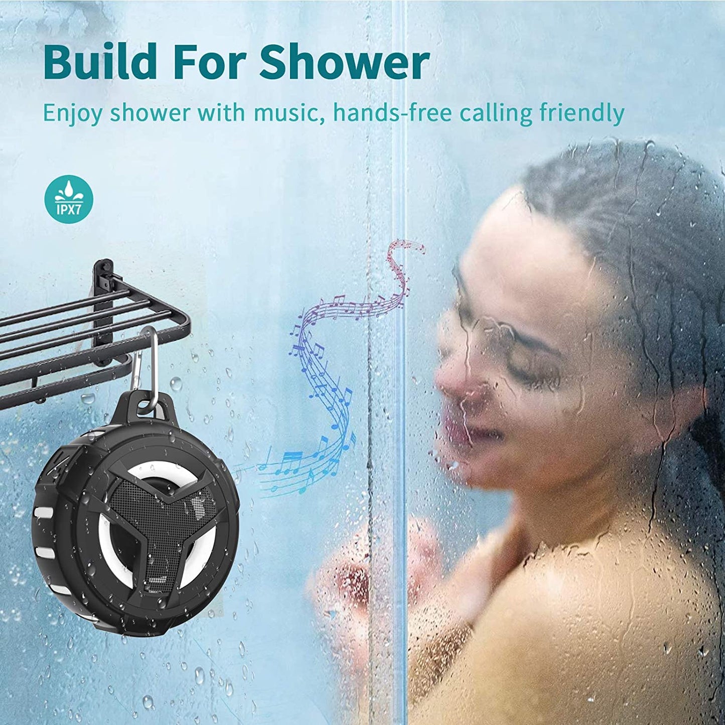 Ultimate Bluetooth Shower Speaker - IP67 Waterproof, LED Light, Floating Design, 2000mAh Battery, True Wireless Stereo for Kayaking & Beach Fun - Perfect Gift for Everyone!