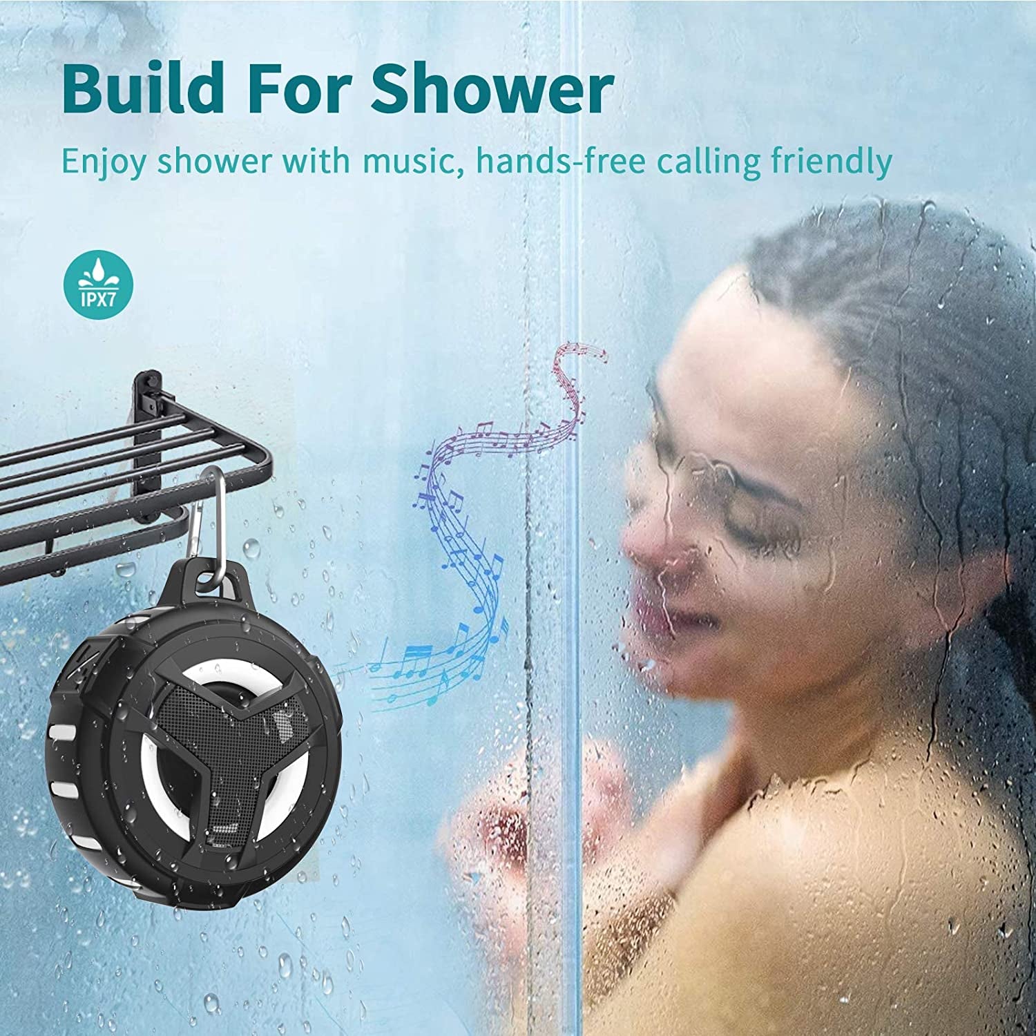 Ultimate Bluetooth Shower Speaker - IP67 Waterproof, LED Light, Floating Design, 2000mAh Battery, True Wireless Stereo for Kayaking & Beach Fun - Perfect Gift for Everyone!