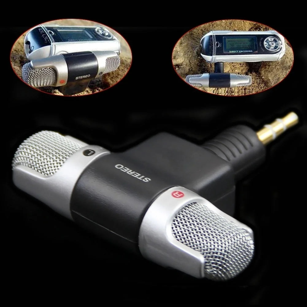 FORNORM Mini Portable Digital Stereo Microphone Recorder with 3.5mm Jack - Perfect for Singing, Karaoke, and Computer Use!