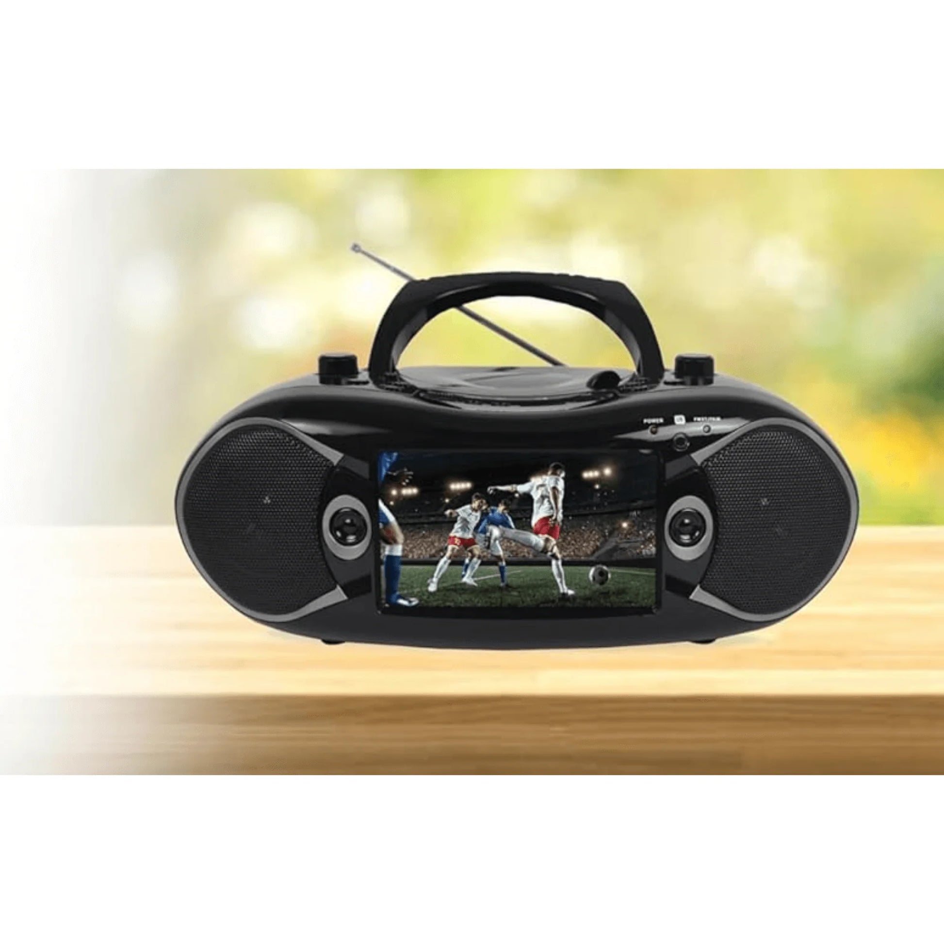 Experience Ultimate Entertainment On-the-Go with the Emerson 7" Bluetooth DVD Boombox Featuring AM/FM Radio & Digital TV