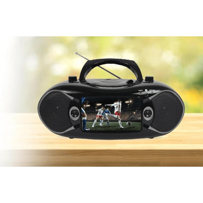 Experience Ultimate Entertainment On-the-Go with the Emerson 7" Bluetooth DVD Boombox Featuring AM/FM Radio & Digital TV