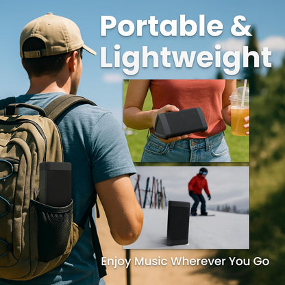 Oontz Angle 3 Portable Bluetooth Speaker - 12W Sound, 24-Hour Battery, 100Ft Range, IPX5 Water-Resistant - Perfect for Travel & Outdoor Adventures (Black)