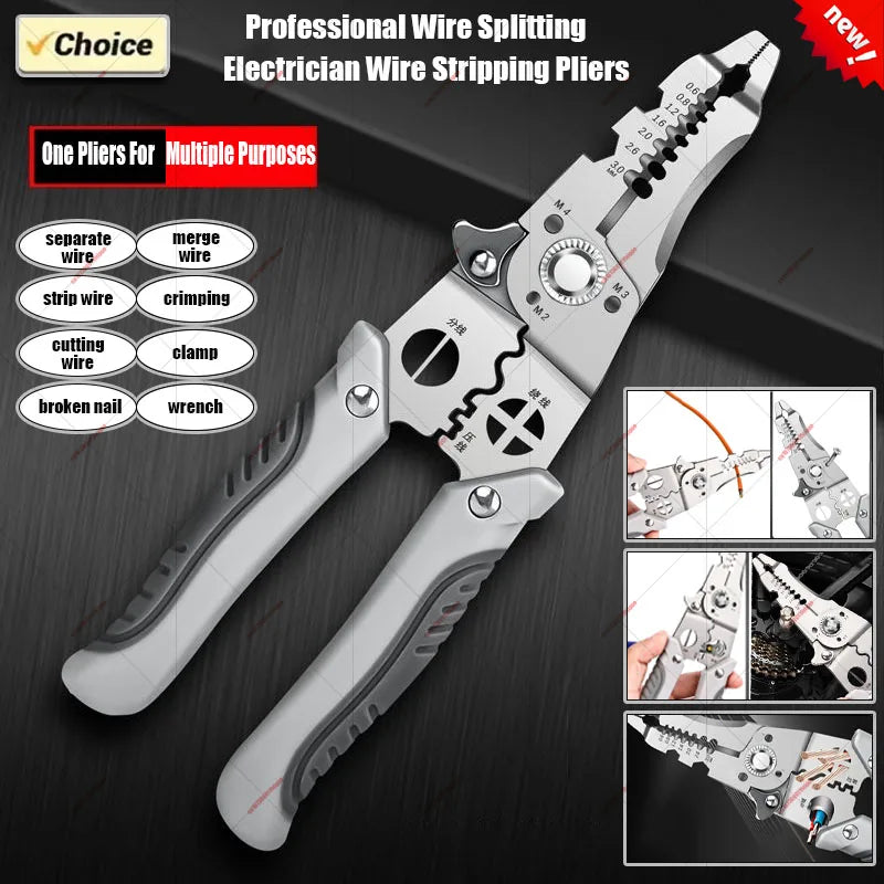 Multifunctional Electrician Wire Stripping and Crimping Pliers - Essential Tool for Every Electrician!