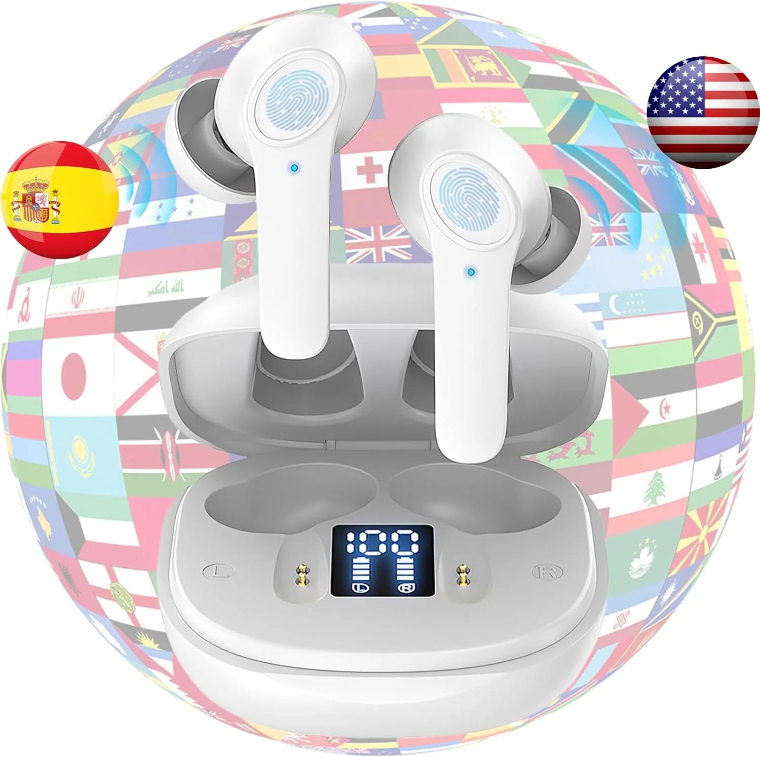 Professional Translator Earbuds with Real-Time Online and Offline Translation in 144 Languages