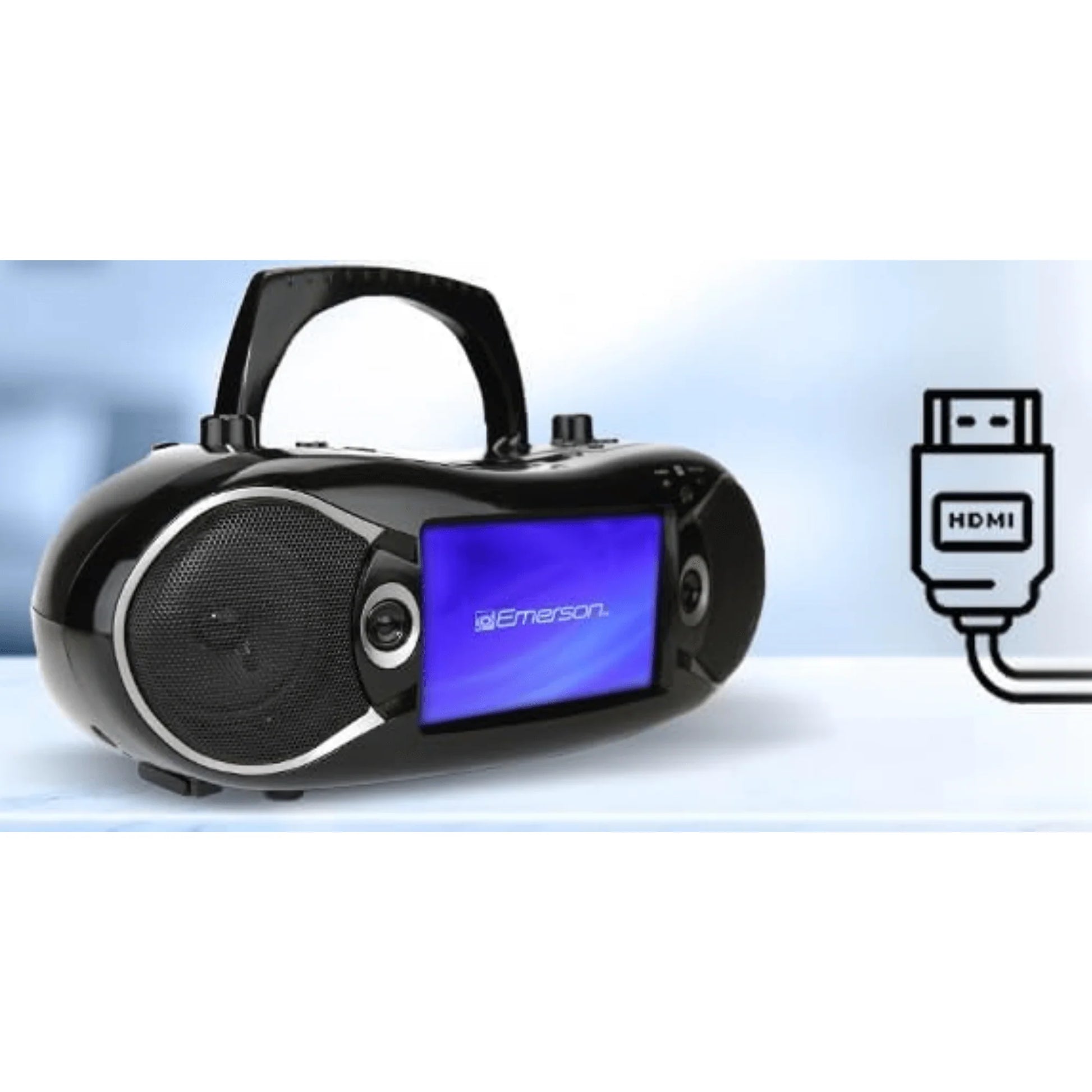 Experience Ultimate Entertainment On-the-Go with the Emerson 7" Bluetooth DVD Boombox Featuring AM/FM Radio & Digital TV