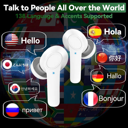 Professional Translator Earbuds with Real-Time Online and Offline Translation in 144 Languages