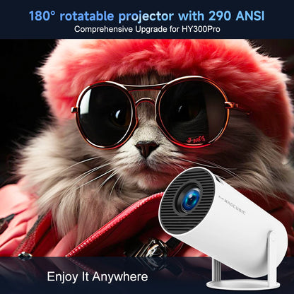 Projector 4K Android 14 HY300 Pro Dual Wifi6 290ANSI Allwinner H726 BT5.4 1280*720P Cinema Outdoor Portable Projetor