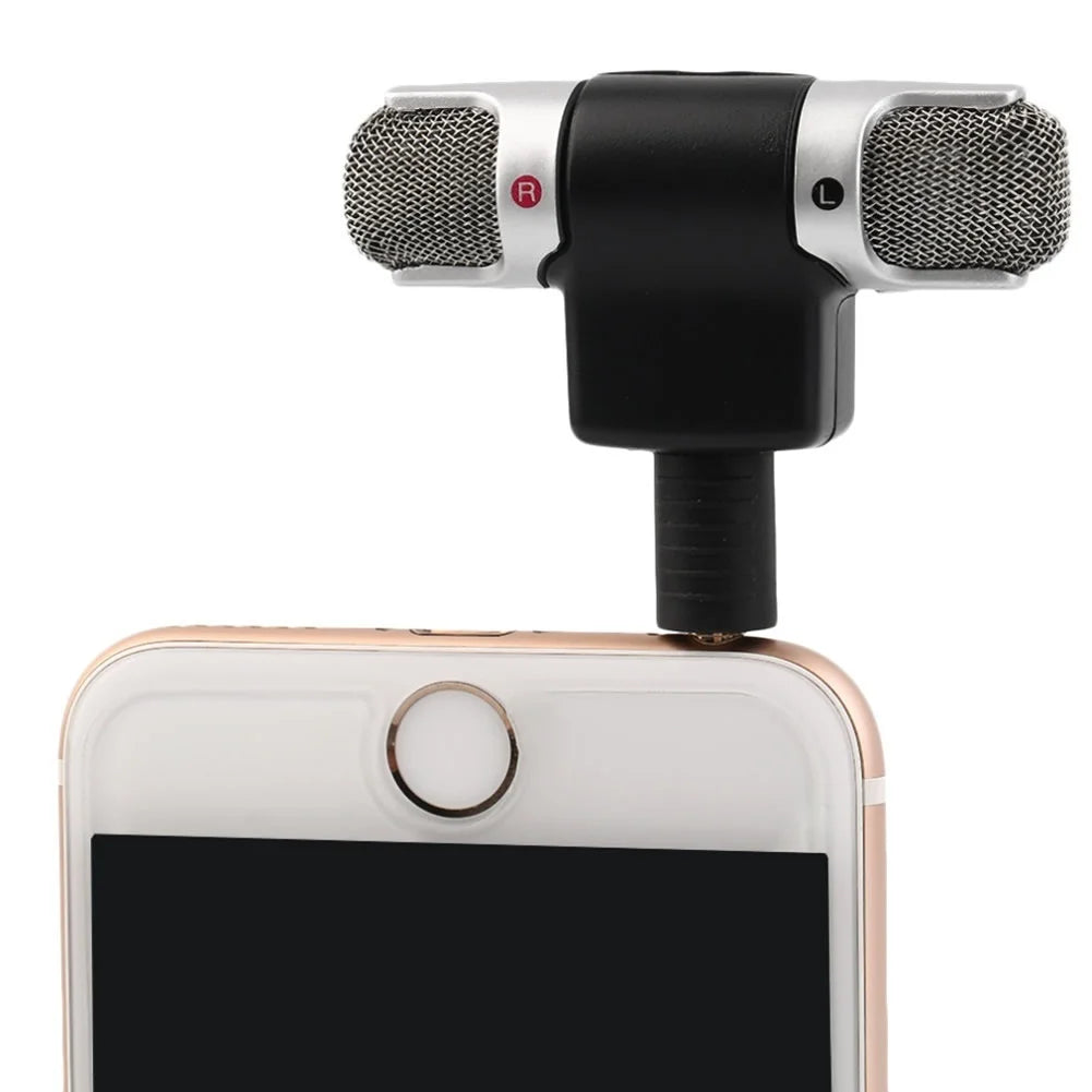 FORNORM Mini Portable Digital Stereo Microphone Recorder with 3.5mm Jack - Perfect for Singing, Karaoke, and Computer Use!