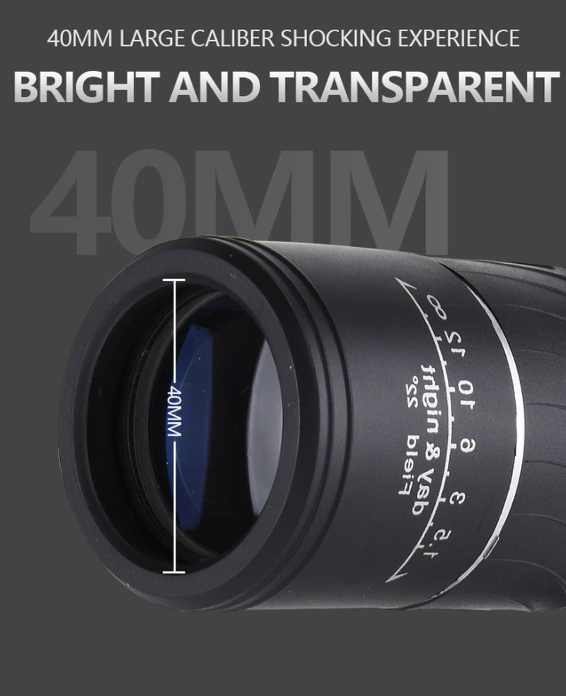 40x60 High-Power Waterproof Monocular with Night Vision and BAK4 Prism Technology
